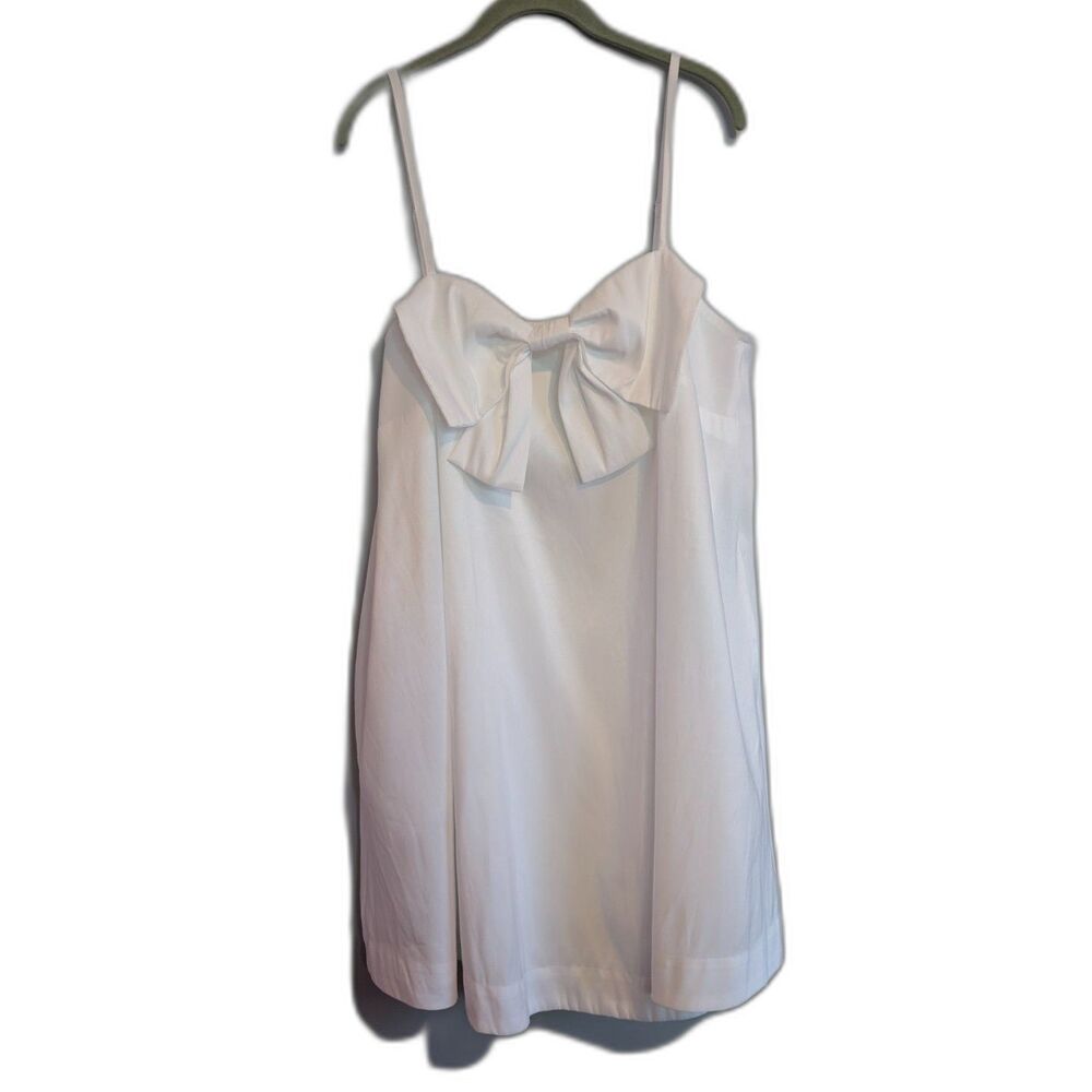 A New Day Women's Mini Bow Shift Dress White Size XXL